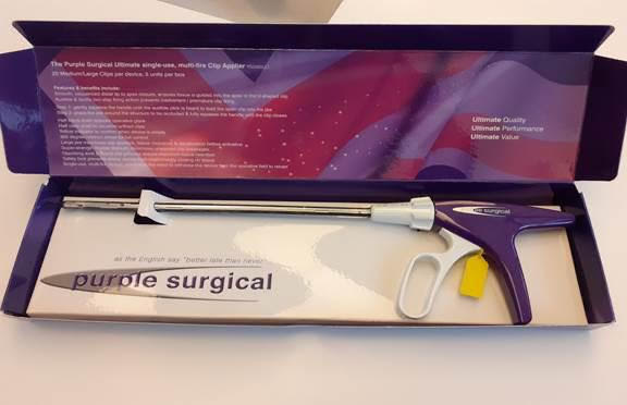 Aplicador de Clip Automatico de 10 mm y 20 Disparos REF. PS3585ULT Marca: Purple Surgical Ltd